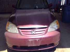 2003 HONDA CIVIC, BURGUNDY, EX, VTEC, 1.7L,  AT,  A25129